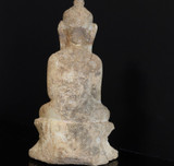 19th Century Burmese Shan Carved 18cm Marble Figure of Buddha