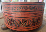 Antique Burmese/ Myanmar Decorated Lacquer Betel Box 98mm x 204mm