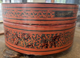 Antique Burmese/ Myanmar Decorated Lacquer Betel Box 98mm x 204mm