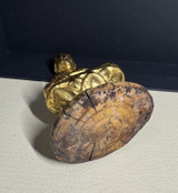 19th Century Burmese Mandalay Buddha Lacquered Wood Statue 10.8cm High