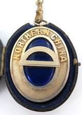 1923 SUPER RARE Sterling Silver Northern China Large Masonic FOB / Original Box