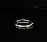 0.32cttw Diamond Contoured 14k White Gold Band / Ring Size J Val $2890