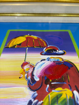 Original Peter Max Umbrella Man On Blends 2009 Unique Painting 23.5cm x 18.5cm