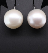 A Pair of Autore 17mm-17.5mm South Sea Pearl 18K Drop Earrings 16.3g Val $11400