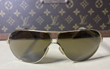Vintage Mens Dunhill Aviator Sunglasses Gold/Brown pattern D1013 B