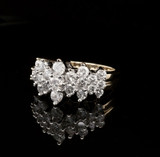 Vintage 1.56ct Diamond Set 14k Gold Cluster Ring size P1/2 Val $5525