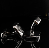 Vintage Alfred Dunhill Silver Tone Iconic Square Cushion Cufflinks