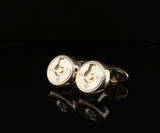 Vintage Alfred Dunhill Gilt 925 Sterling Silver Luggage Lock Style Cufflinks