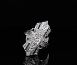 Antique 0.76cttw Old Cut Diamond Set 14ct White Gold Ring Size U Val $4960