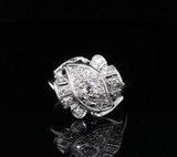 Vintage 0.39cttw I Si Diamond Set 14ct White Gold Ring Size L1/2 Val $3785