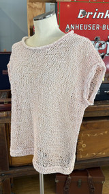 Auth. Brunello Cucinelli Large Pink Open Knit Vest