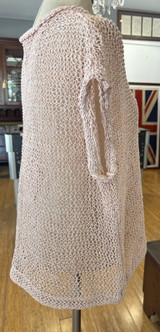 Auth. Brunello Cucinelli Large Pink Open Knit Vest