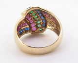 Sapphire Ruby Emerald & Diamond 18k Gold Ladies Dress Ring Size O Val $8795
