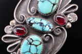 Antique Navajo Sterling Silver & Garnet Stone Pendant