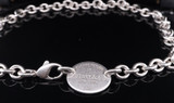 Please Return To Tiffany & Co Circular Tag .925 Sterling Silver 39cm Necklace