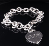 Return to Tiffany & Co Heart Tag 'PJH'.925 Sterling Silver 19cm Chain Bracelet