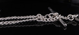 Antique Chester 1904 J&R Griffin Sterling Silver & Gold 40cm Fob Chain