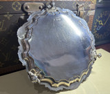 Antique c1898 Martin, Hall & Co Sterling Silver Small Salver on Ball & Claw Feet