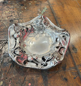 Antique Woodside Sterling Co Art Nouveau Floral Decorated Sterling Silver Bowl
