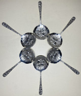 Vintage S. Kirk & Son Repousse Sterling Silver Set of 6 Berry Spoons