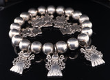 Angel Charm .925 Sterling Silver 8.5cm Elastic Beaded Bracelet