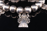 Angel Charm .925 Sterling Silver 8.5cm Elastic Beaded Bracelet