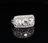 Antique Handmade Deco 2.18cttw Old Cut Diamond Cluster Platinum Ring Sz J1/2 Val $14360.