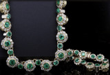 Vintage 9.60cttw Emerald & 5.55ct G Si Diamond 18k Gold 41cm Necklace Val $41290