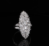Antique Handmade 1.94cttw Old Cut Diamond Set Platinum Ring Sz G1/2 Val $9145