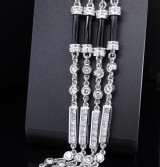 Vintage 10.08ct Diamond & Onyx Multi Strand 18k Gold 18.5cm Bracelet Val $34300