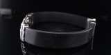 Vintage Art Deco Style .925 Sterling Silver 18.5cm Rubber Bracelet