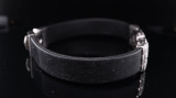 Vintage Art Deco Style .925 Sterling Silver 18.5cm Rubber Bracelet