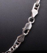 Vintage Italian Pig Nose Sterling Silver 20cm Chain Bracelet