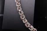 Vintage Byzantine Style Sterling Silver 19cm Chain Bracelet
