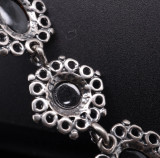 Vintage Baltic Amber Stone .925 Sterling Silver 17.5cm Decorated Bracelet