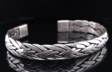 Vintage Sterling Silver 19cm Braided Cuff Bracelet