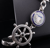 Vintage Naval Decorated Charm .925 Sterling Silver 19cm Bracelet