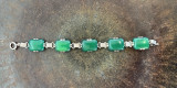 Mid Century Sterling Silver & Chalcedony 18cm Tennis Bracelet