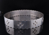 Vintage Sterling Silver 21cm 4 Star Bangle Bracelet