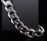 Vintage Italian Sterling Silver 20cm Curb Chain Bracelet