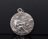 Vintage Sterling Silver Religious Virgin Mary & Jesus Sacred Heart Pendant 4.6g