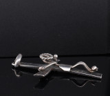 Antique 1925 Sterling Silver Religious Jesus Crucifix JMM Mexico Pendant 3.4g