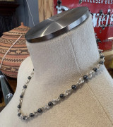 Vintage .925 Sterling Silver 47cm Bead & Curly Chain Necklace