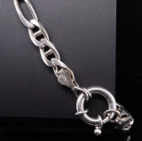 Vintage Italian Sterling Silver 18.5cm Figaro Chain Bracelet