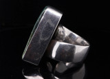 Vintage Sterling Silver 27g Ammolite ’U' Ring