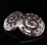 Vintage Sterling Silver Spiral Tile 25mm Earrings