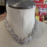 Vintage Italian Sterling Silver Patent Pending 42.5cm Intertwined Necklace