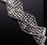 Vintage Italian Sterling Silver Patent Pending 42.5cm Intertwined Necklace