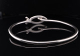 Vintage Sterling Silver Fish & Hook 20cm Bangle
