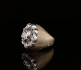 Antique 1.05ct Old Cut Diamond Set Halo 14k Gold Pinky Ring Size H Val $7340